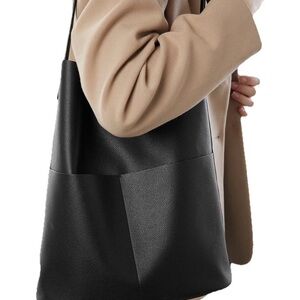 OAK + FORT Black Textured Tote